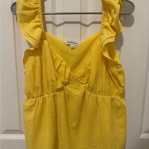 DAVI & DANI Sunny Yellow Ruffle Blouse